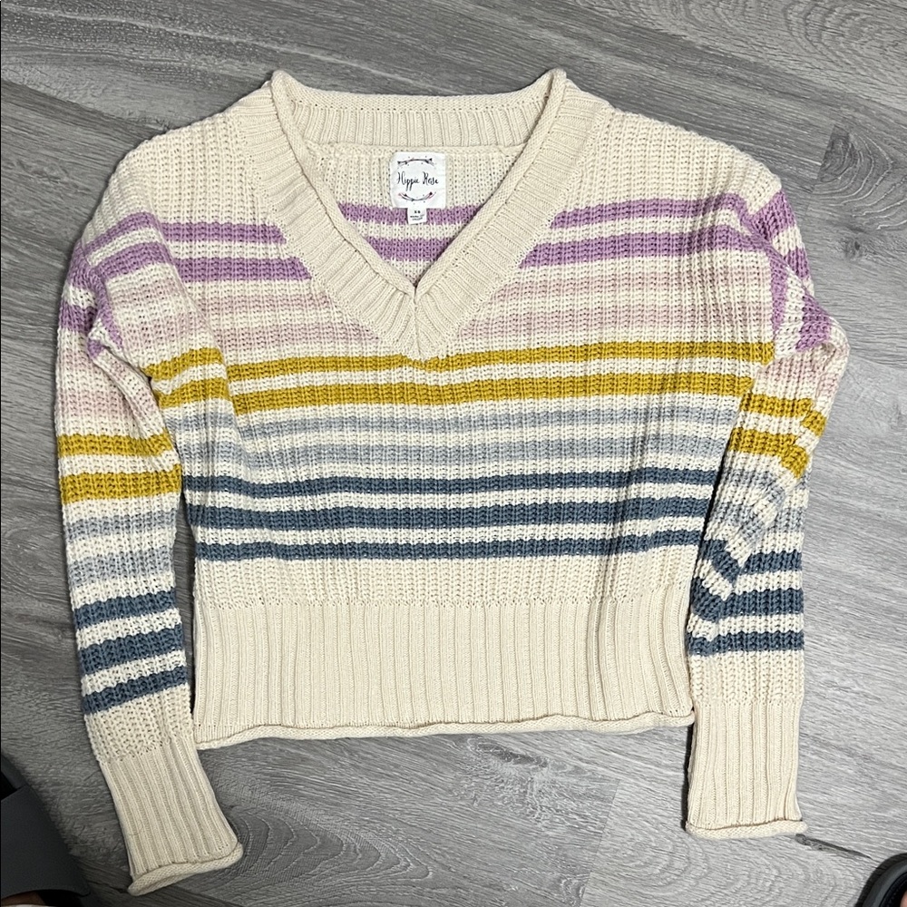 Striped V-Neck Sweater